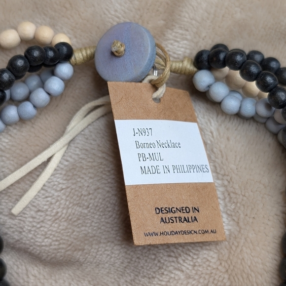 Holiday Trading Co. | Multi Strand Beaded Wooden Necklace - Picture 4 of 4